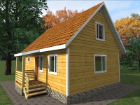 Дом из бруса 6х8 | Одноэтажные с мансардой деревянные дачные дома