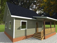 Каркасный дом 7х9 | Одноэтажные с мансардой деревянные дачные дома с террасой