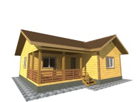 Дом из бруса 9х10 | Одноэтажные деревянные дома и коттеджи с террасой