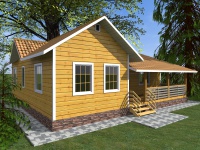 Дом из бруса 10х12 | Одноэтажные деревянные дома с террасой